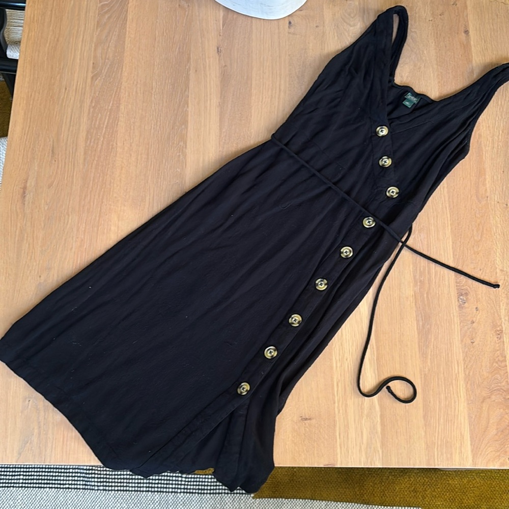 Wild Fable XS Black Asymmetrical Buttoned Sundress
